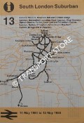 Book cover of South London Suburban [Timetable], London Victoria, London Bridge; Croydon, Epsom Downs, Purley, Caterham, Tattenham Corner; Sutton, Effingham Jn., Horsham; Wimbledon, 14 May 1984 to 12 May 1985 by British Railways